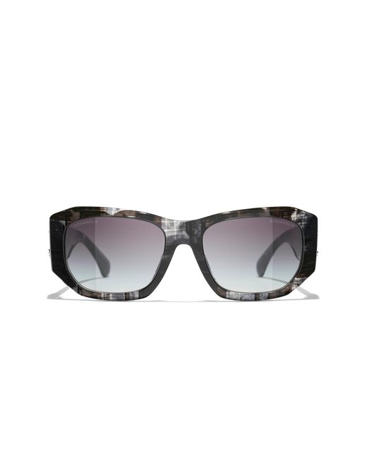 Chanel Black Sunglass Rectangle Sunglasses Ch5554