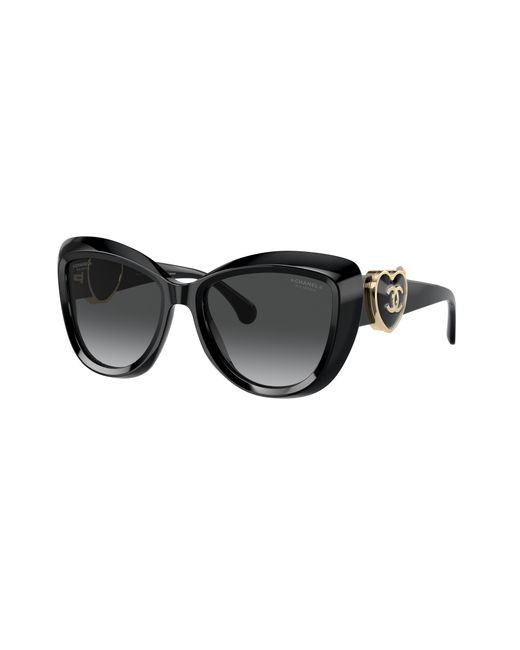 Chanel Black Sunglass Butterfly Sunglasses Ch5517a
