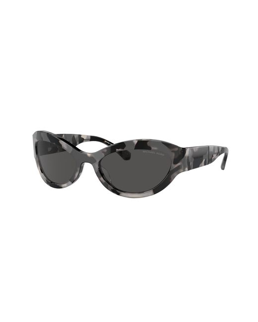 Michael Kors Black Burano Dark Grey Oval Sunglasses Mk2198 300587 59