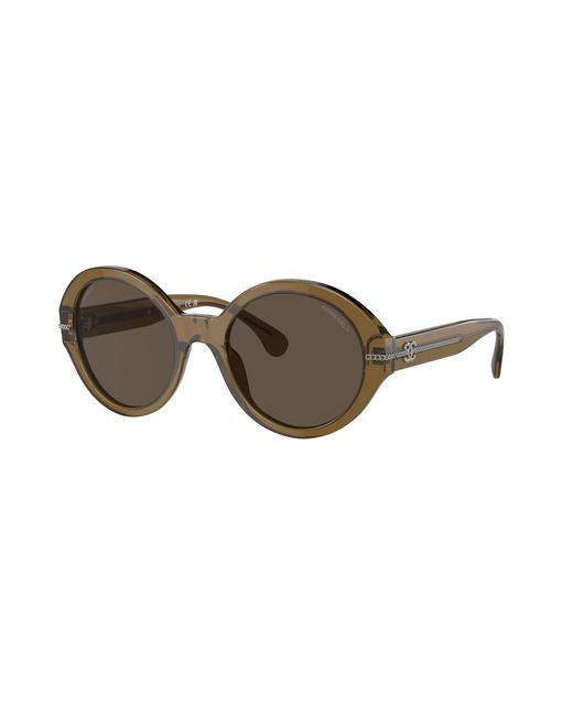 Chanel Black Sunglass Round Sunglasses Ch5511
