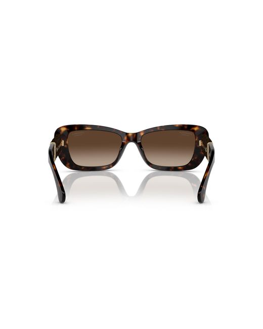 Chanel Black Sunglass Rectangle Sunglasses Ch5514