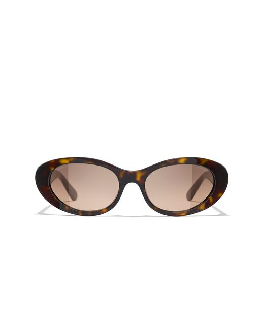 Chanel Black Sunglass Oval Sunglasses Ch5515