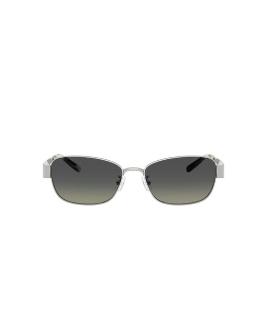 Tory Burch Multicolor 55Mm Gradient Polarized Rectangular Sunglasses