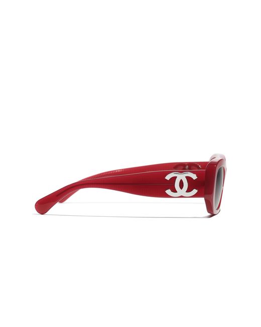 Chanel Black Sunglass Rectangle Sunglasses Ch5493