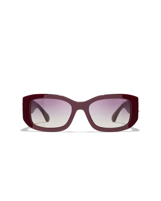 Chanel Black Sunglass Rectangle Sunglasses Ch5542