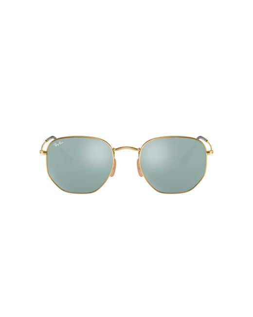 Ray-Ban Black Hexagonal Flat Lenses Sunglasses Frame Silver Lenses