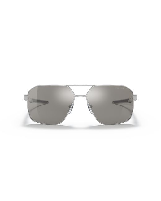 Prada Linea Rossa Man Ps 01ts - Frame Color: Black, Lens Color: Silver, Size 56-/19/140 for men