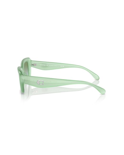 COACH Green Hc8390u Universal Fit Rectangular Sunglasses