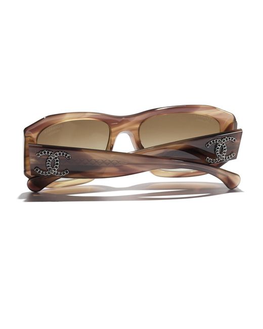 Chanel Black Sunglass Rectangle Sunglasses Ch5554