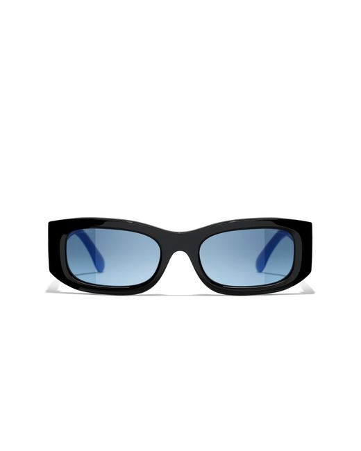 Chanel Black Sunglass Rectangle Sunglasses Ch5525a