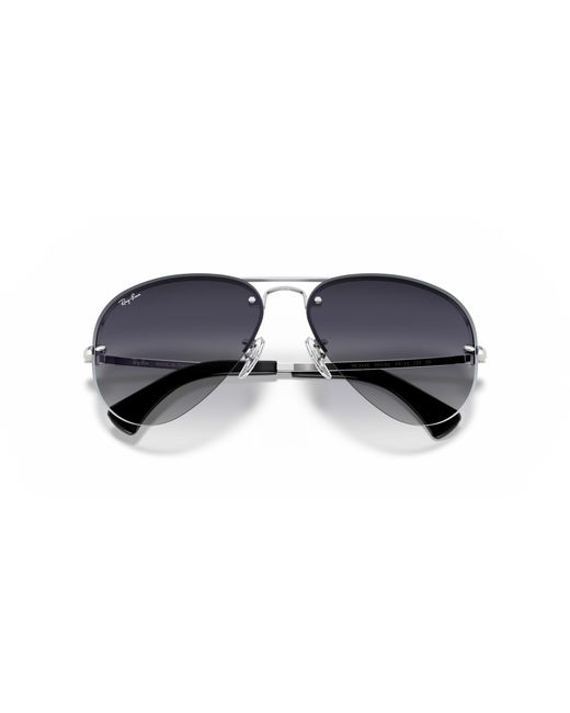 Ray-Ban Black Sunglasses Man Rb3449 - Silver Frame Grey Lenses 59-14 for men