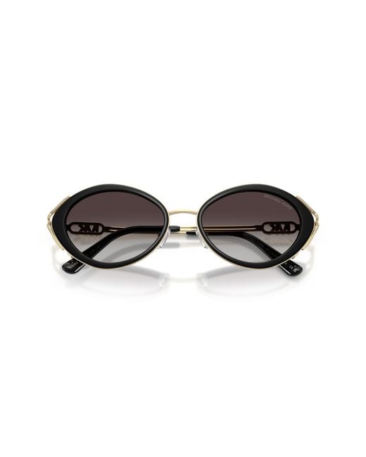 Michael Kors Black Key West 53Mm Oval Sunglasses
