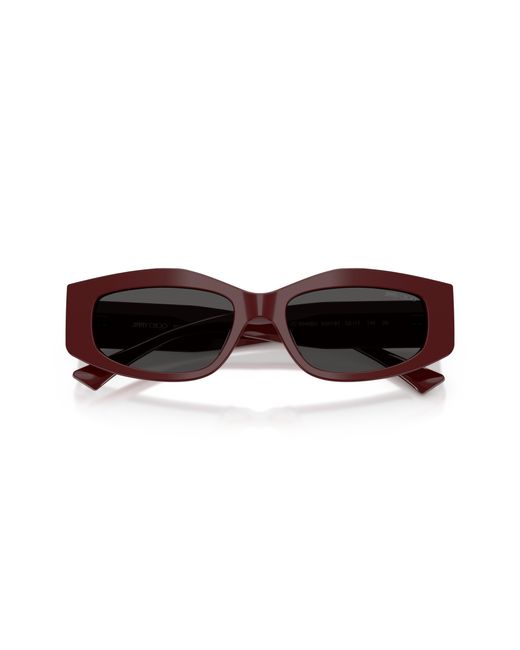 Jimmy Choo Black Geometric-Frame Sunglasses