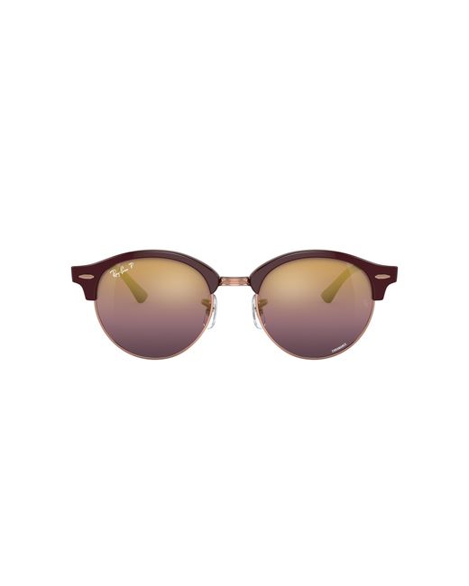 Ray-Ban Black Clubround Chromance Sunglasses Bordeaux Frame Red Lenses Polarized 51-19