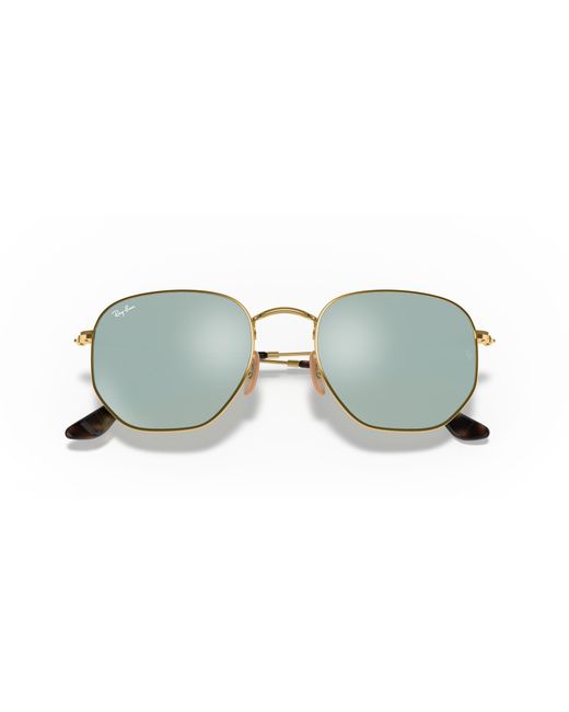 Ray-Ban Black Hexagonal Flat Lenses Sunglasses Frame Silver Lenses