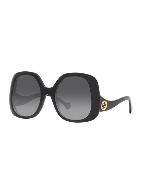 Gucci Black GG Oversized Round Injection Plastic Sunglasses