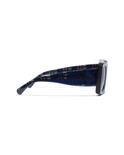 Chanel Blue Sunglass Rectangle Sunglasses Ch5435
