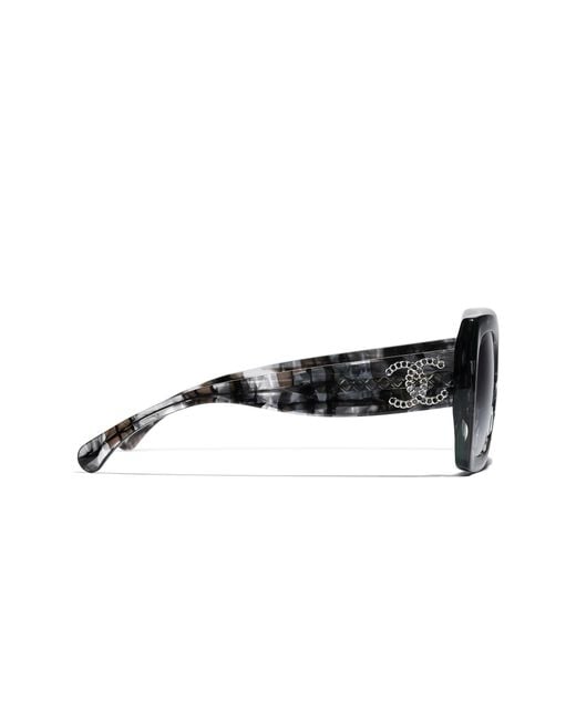 Chanel Black Sunglass Square Sunglasses Ch5555