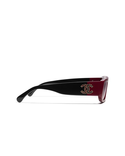 Chanel Black Sunglass Rectangle Sunglasses Ch5525