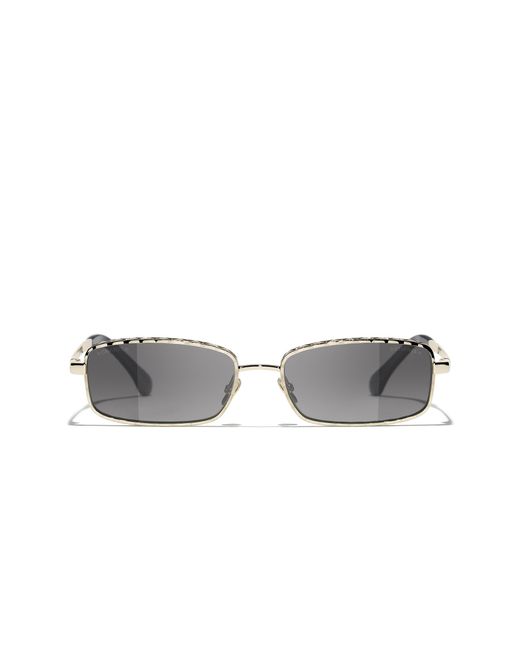 Chanel Black Sunglass Rectangle Sunglasses Ch4295