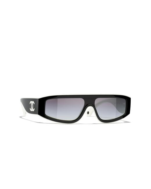 Chanel Black Sunglass Shield Sunglasses Ch6057