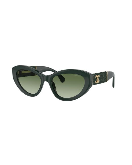 Chanel Green Sunglass Cat Eye Sunglasses Ch5513
