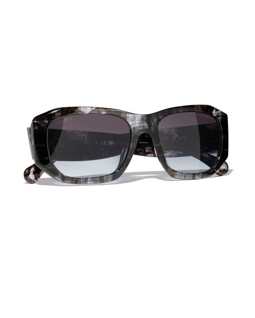 Chanel Black Sunglass Rectangle Sunglasses Ch5554