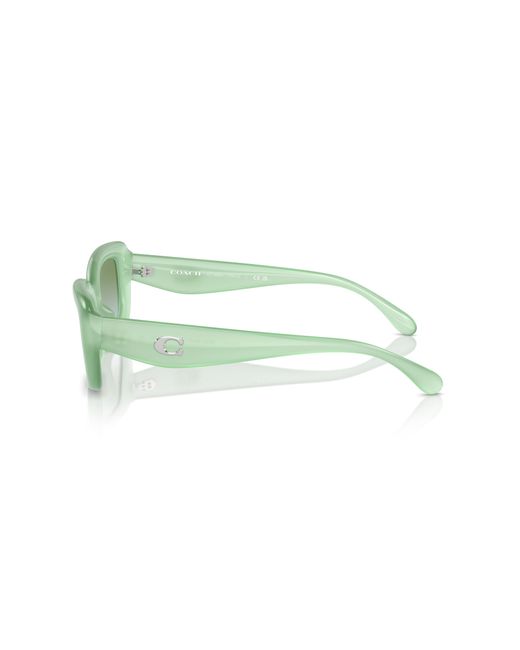COACH Green Hc8390u Universal Fit Rectangular Sunglasses