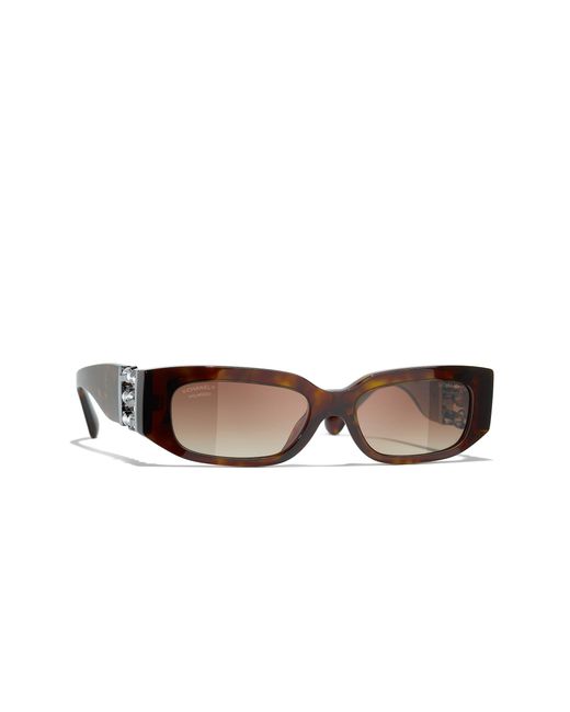 Chanel Black Sunglass Rectangle Sunglasses Ch5544