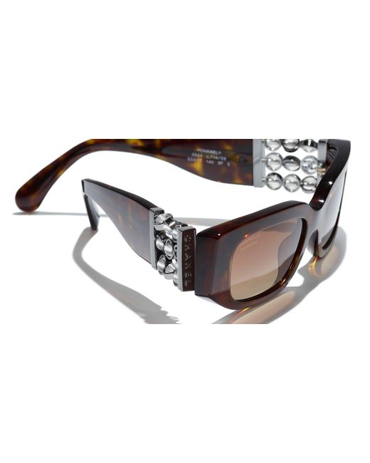 Chanel Black Sunglass Rectangle Sunglasses Ch5544
