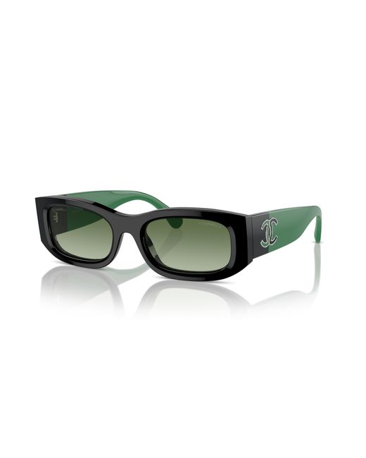 Chanel Green Sunglass Rectangle Sunglasses Ch5525a