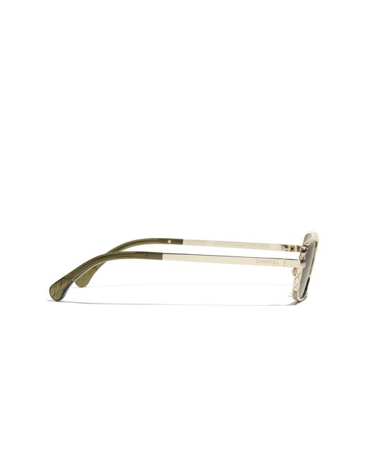 Chanel Black Sunglass Rectangle Sunglasses Ch4295
