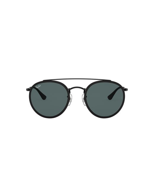 Ray-Ban Multicolor Sunglasses Unisex Round Double Bridge - Black Frame Green Lenses Polarized 51-22