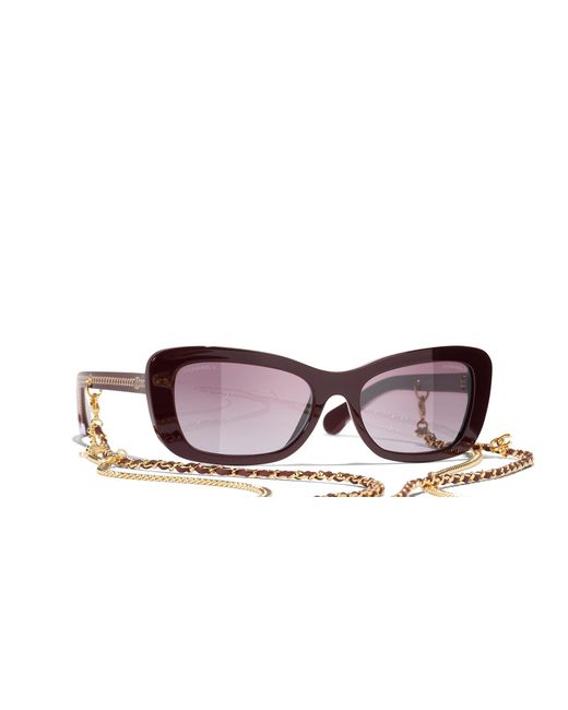 Chanel Black Sunglass Rectangle Sunglasses Ch5553