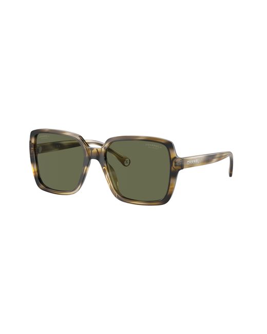 Chanel Green Sunglass Square Sunglasses Ch5505