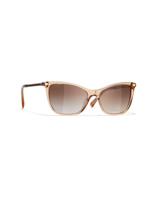 Chanel Brown Cat Eye Sunglasses Ch5437q