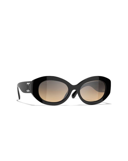 Chanel Black Sunglass Oval Sunglasses Ch5528