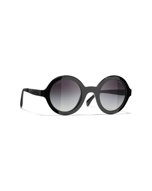 Chanel Black Sunglass Round Sunglasses Ch5441