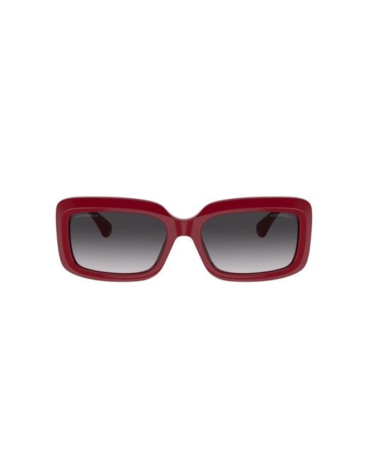 Chanel Black Sunglass Rectangle Sunglasses Ch5520a