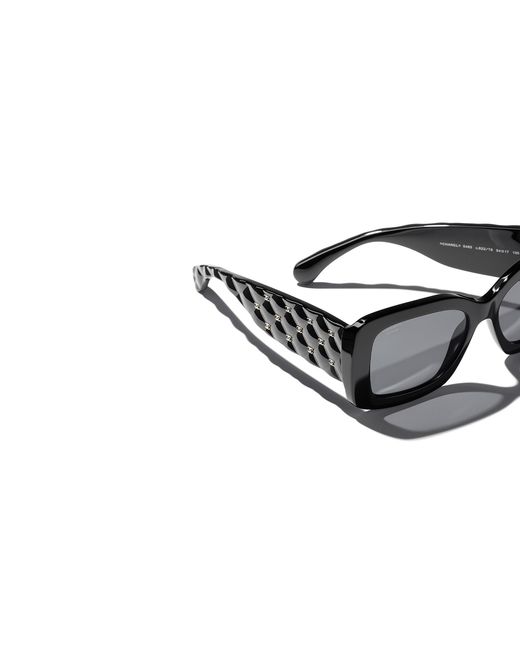 Chanel Black Sunglass Rectangle Sunglasses Ch5483