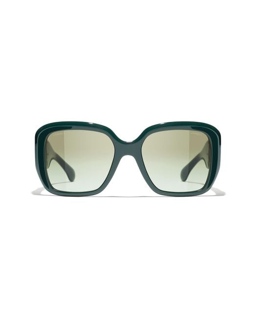 Chanel Green Sunglass Square Sunglasses Ch5512