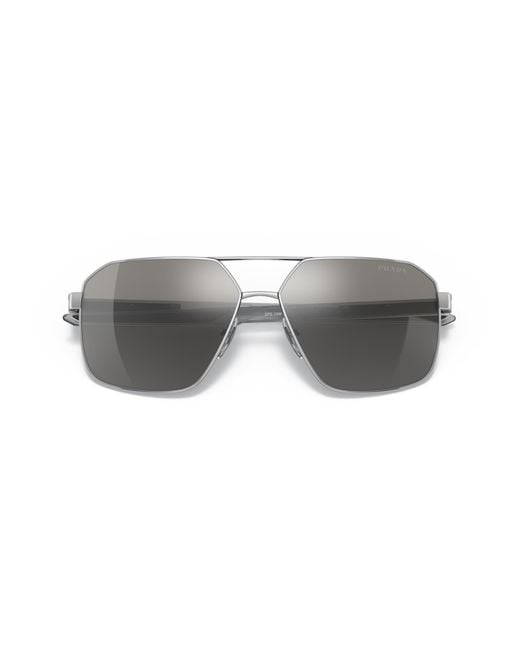Prada Linea Rossa Man Ps 01ts - Frame Color: Black, Lens Color: Silver, Size 56-/19/140 for men