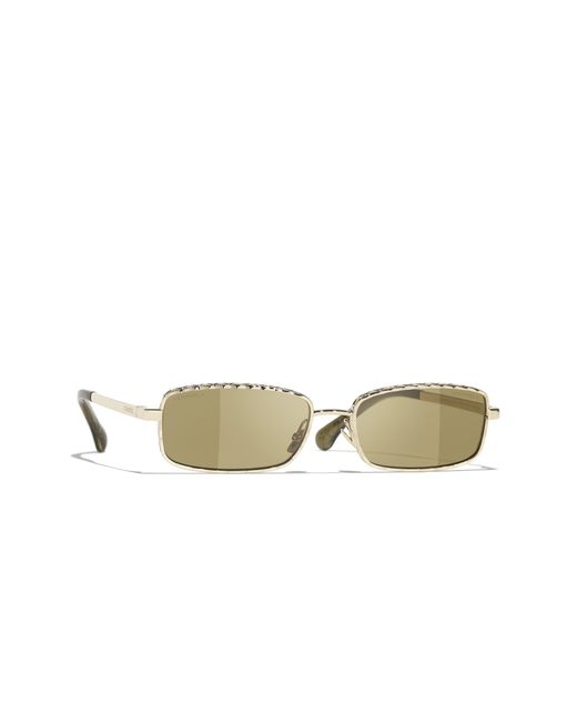 Chanel Black Sunglass Rectangle Sunglasses Ch4295