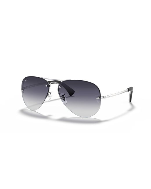 Ray-Ban Black Sunglasses Man Rb3449 - Silver Frame Grey Lenses 59-14 for men