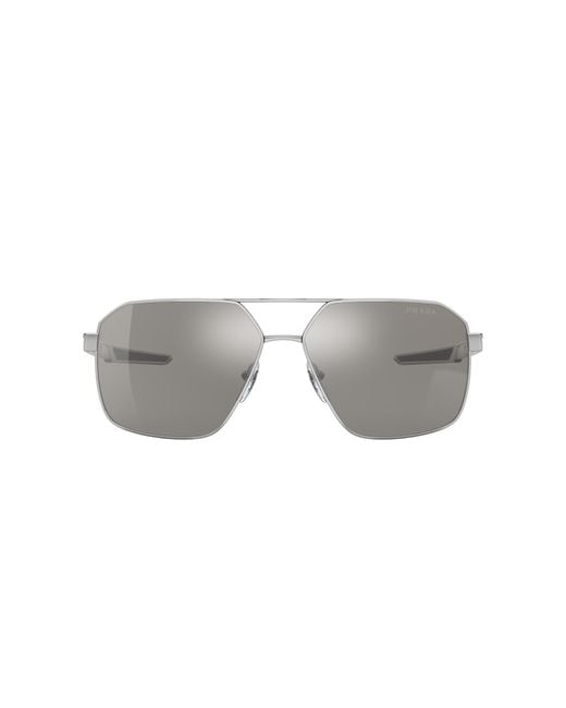 Prada Linea Rossa Man Ps 01ts - Frame Color: Black, Lens Color: Silver, Size 56-/19/140 for men