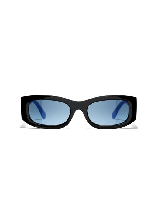 Chanel Black Sunglass Rectangle Sunglasses Ch5525a