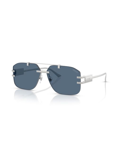 Versace Black Damier Plaque Sunglasses for men