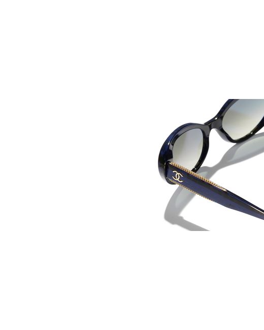 Chanel Black Sunglass Oval Sunglasses Ch5515