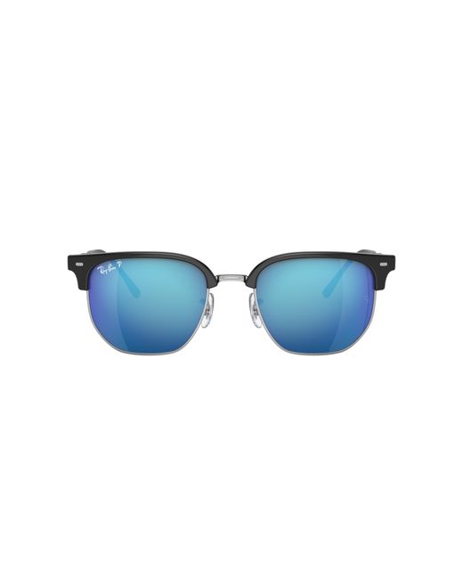 Ray-Ban Black New Clubmaster Sunglasses Rose Gold Frame Red Lenses Polarized 55-20