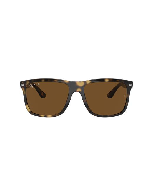 Ray-Ban Black Boyfriend Two Sunglasses Frame Brown Lenses Polarized